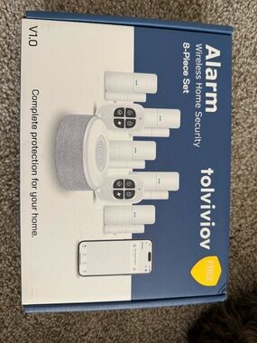 Tolvivoiv White Wireless Home Security Alarm System - 8-Piece Set